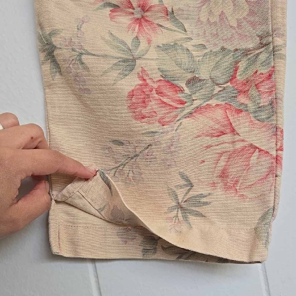 Lauren Ralph Lauren Women's Floral Linen Blend Pants, Size 4, Beige Rose Print - Picture 7 of 15
